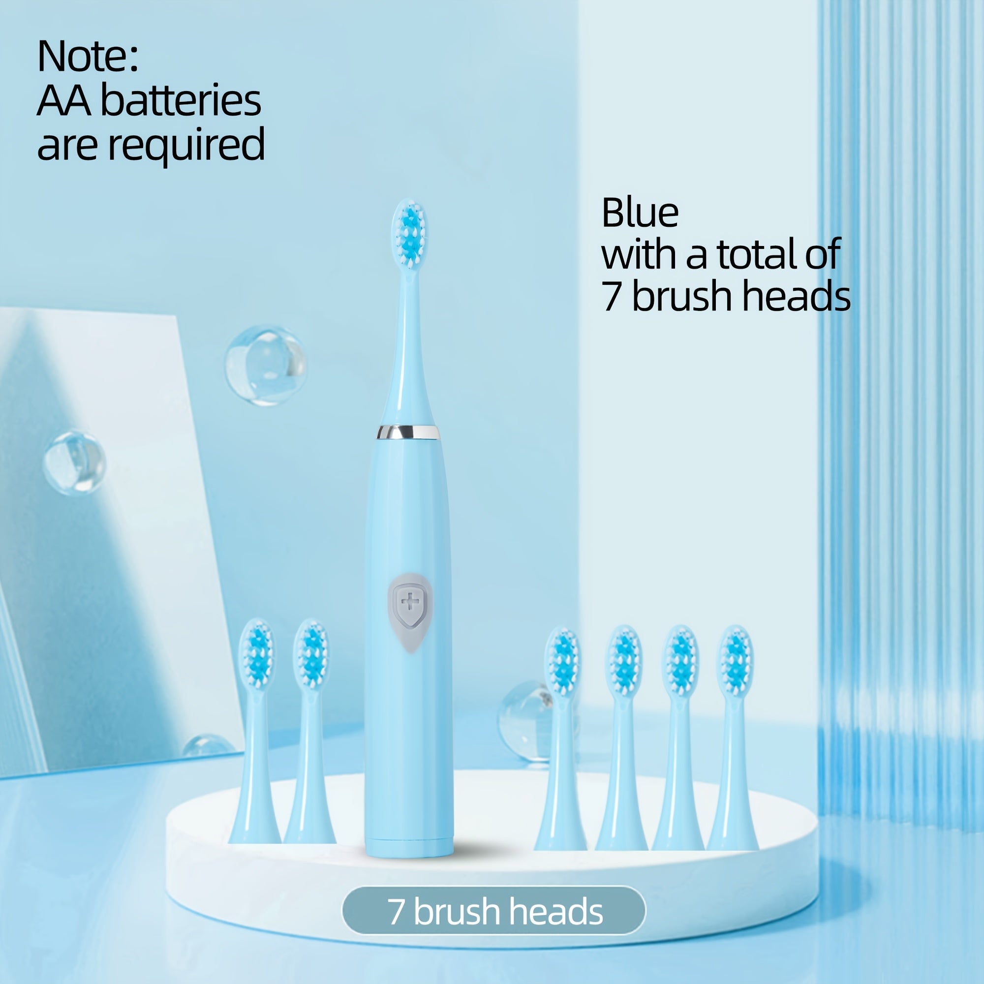 Electric Toothbrush for Adults with Soft Bristle Head Portable Battery Powered