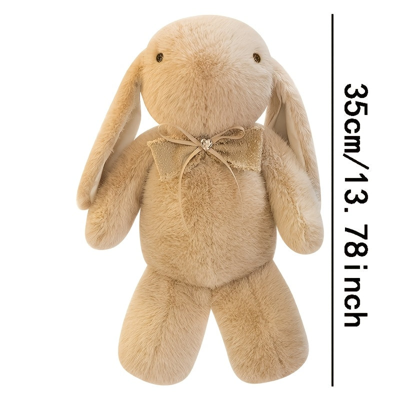 Unisex Bunny Plush Toy with Bow Tie, Polyester, Dry Clean Only