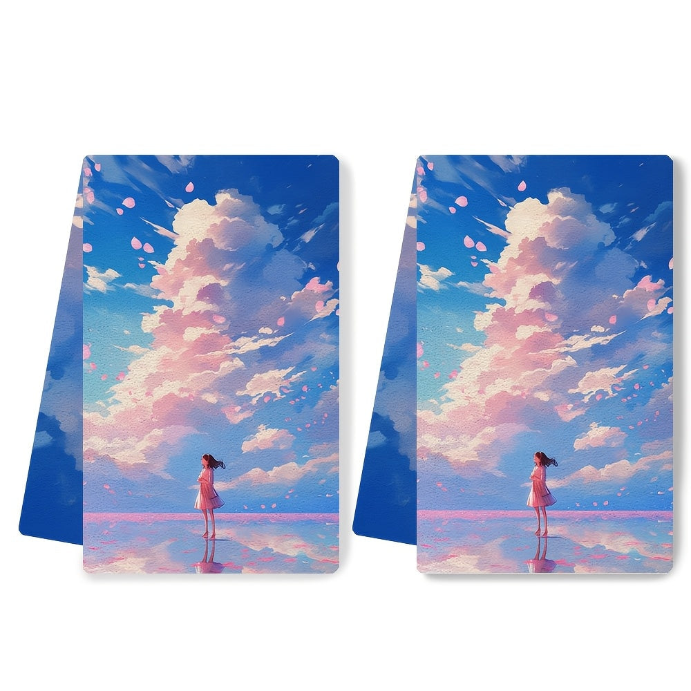 2 Pack Ultra-Soft Kitchen Towels 40x60cm Highly Absorbent Dish and Hand Towels