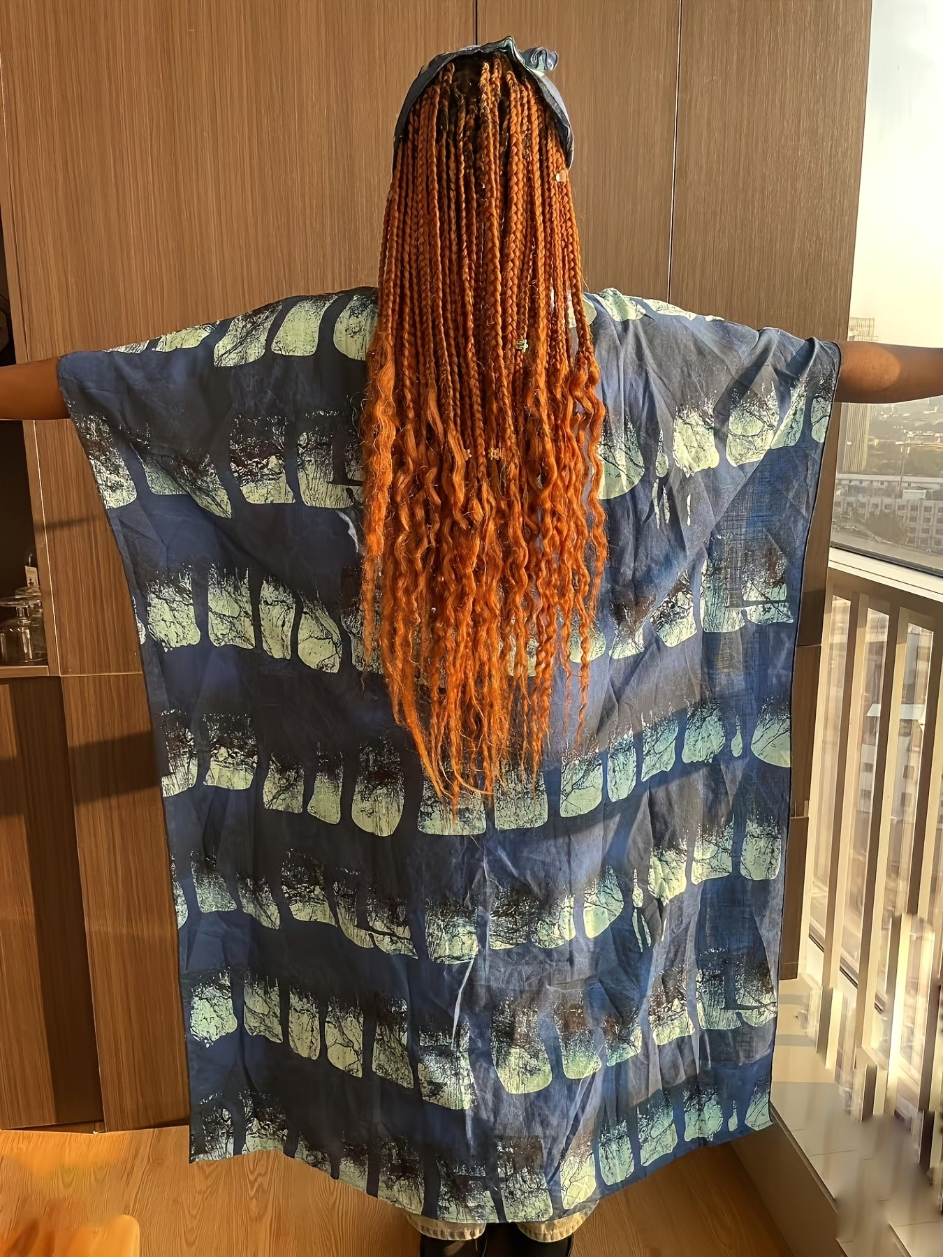 Plus Size Women's Breathable Watermark Casual Long Dress Muslim Robe