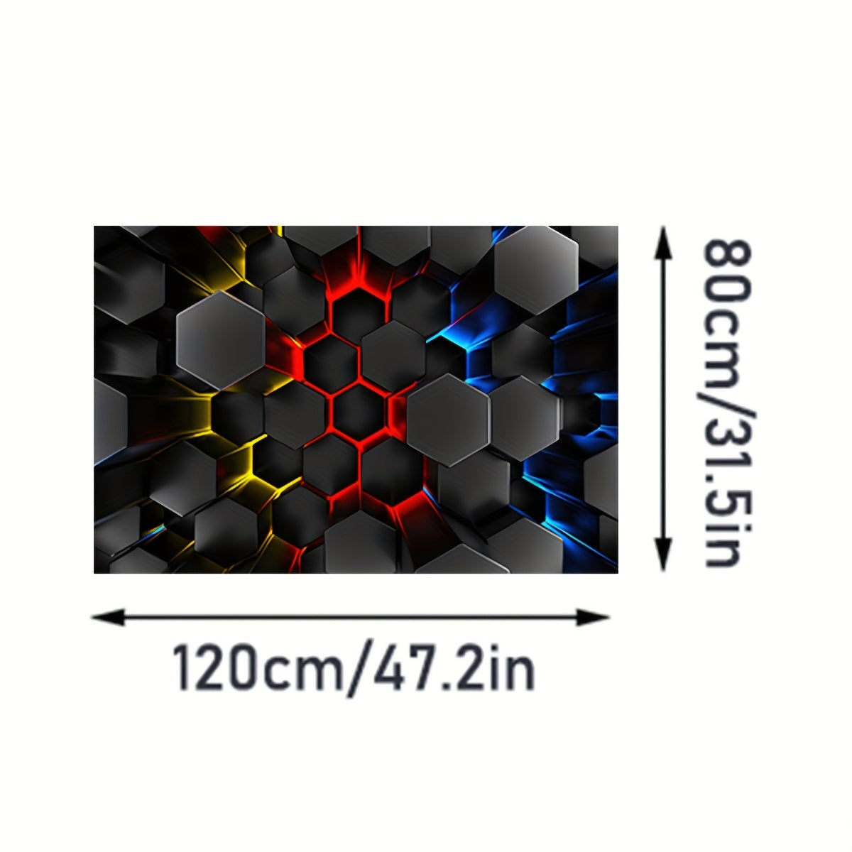 Whimsical 3D Luminous Hexagon Area Rug Soft Non-Slip Cartoon Style