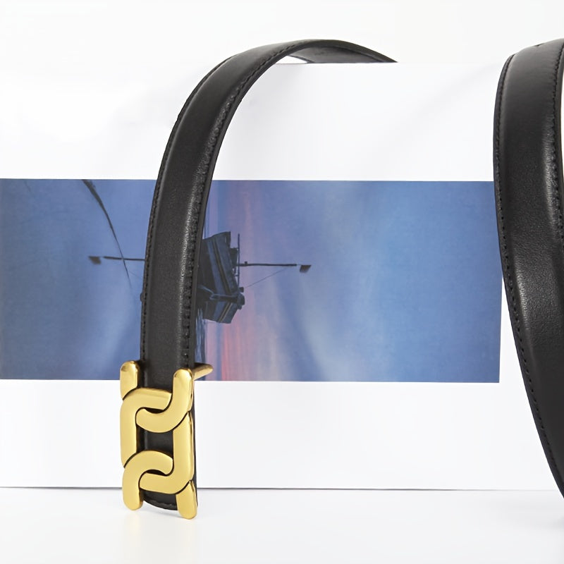 Women's Vintage Retro PU Leather Belt with Alloy Buckle for Casual Jeans