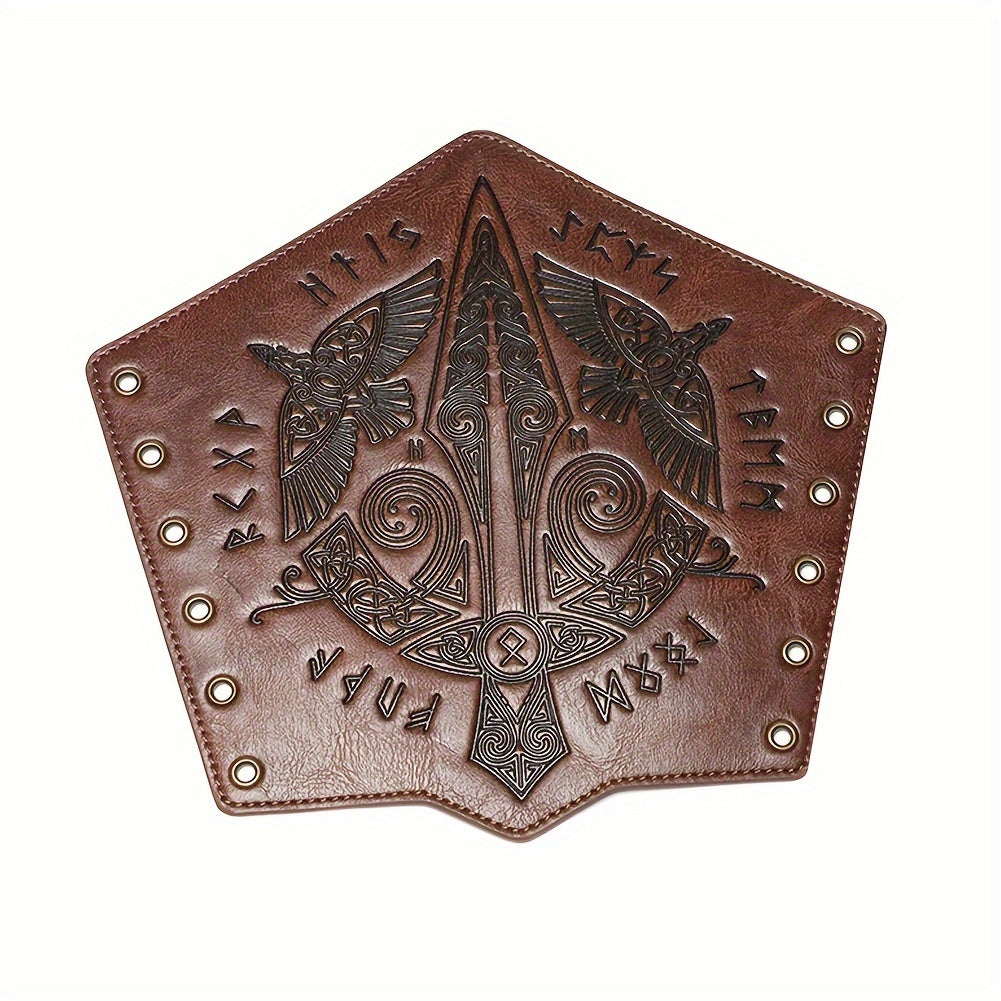 Medieval Knight Arm Guards Faux Leather Wristbands Vintage Style Cosplay Event Accessories