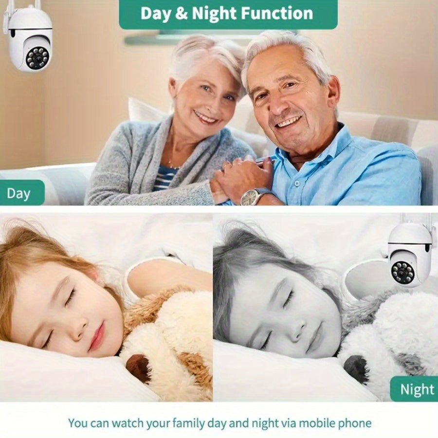 1080P HD WiFi Внутренняя камера безопасности с ночным видением, обнаружение человека и питомца, сигнал тревоги при движении, двустороннее аудио
