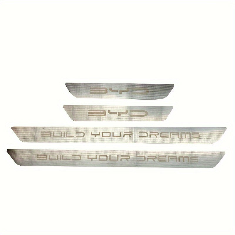 4Pcs zanglamaydigan po'latdan yasalgan oyoq pedali sill chiziq avtomobil uchun xush kelibsiz anti-chizish aksessuarlari