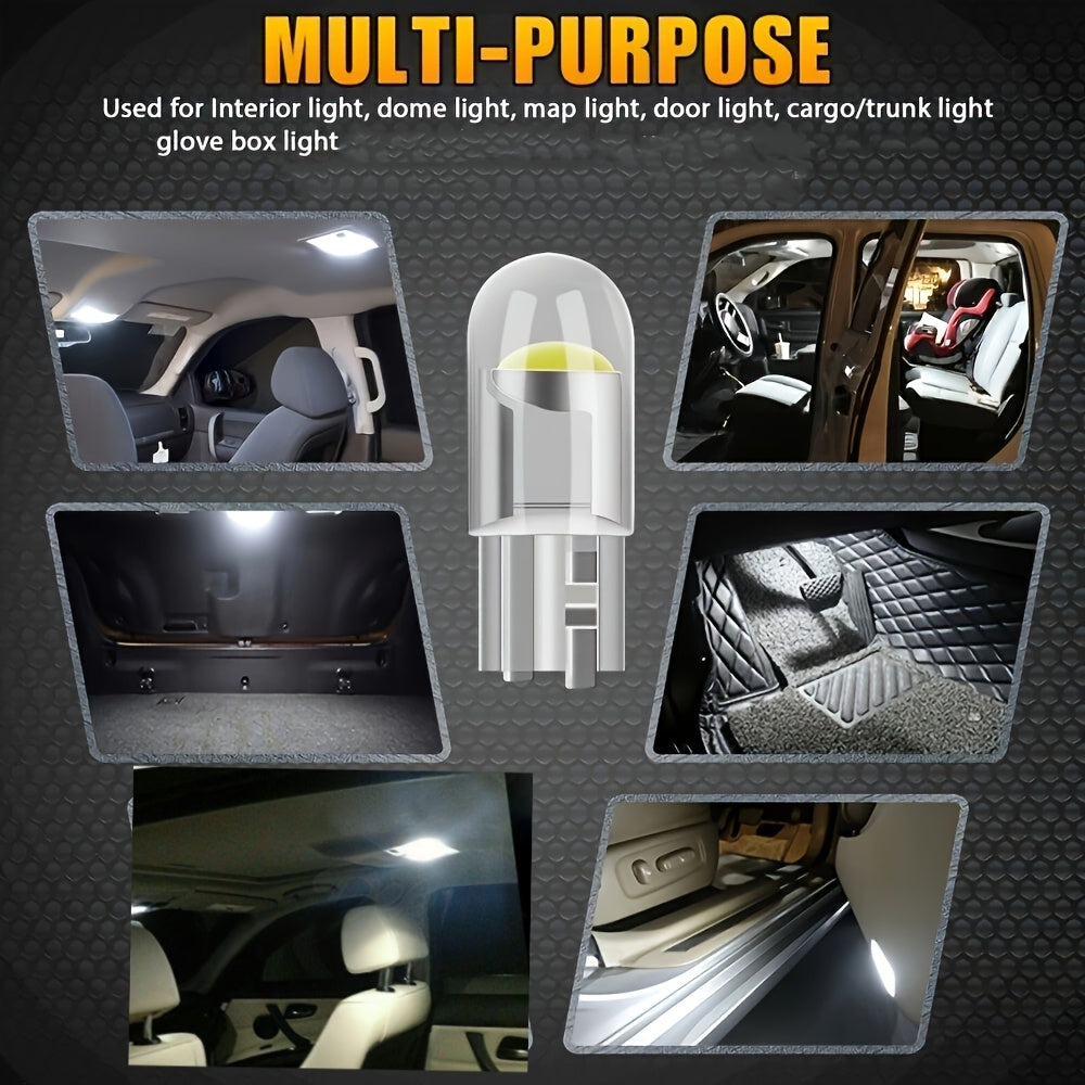 Bombillas LED blancas 20X 194 T10 W5W 6000K para interior, reemplazo de luz
