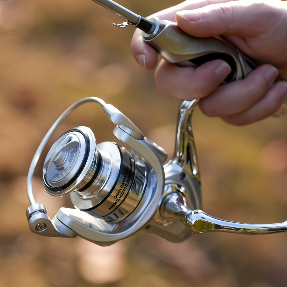 All-Metal Spinning Fishing Reel with Oscillating Arm Stainless Steel Ambidextrous 70mm