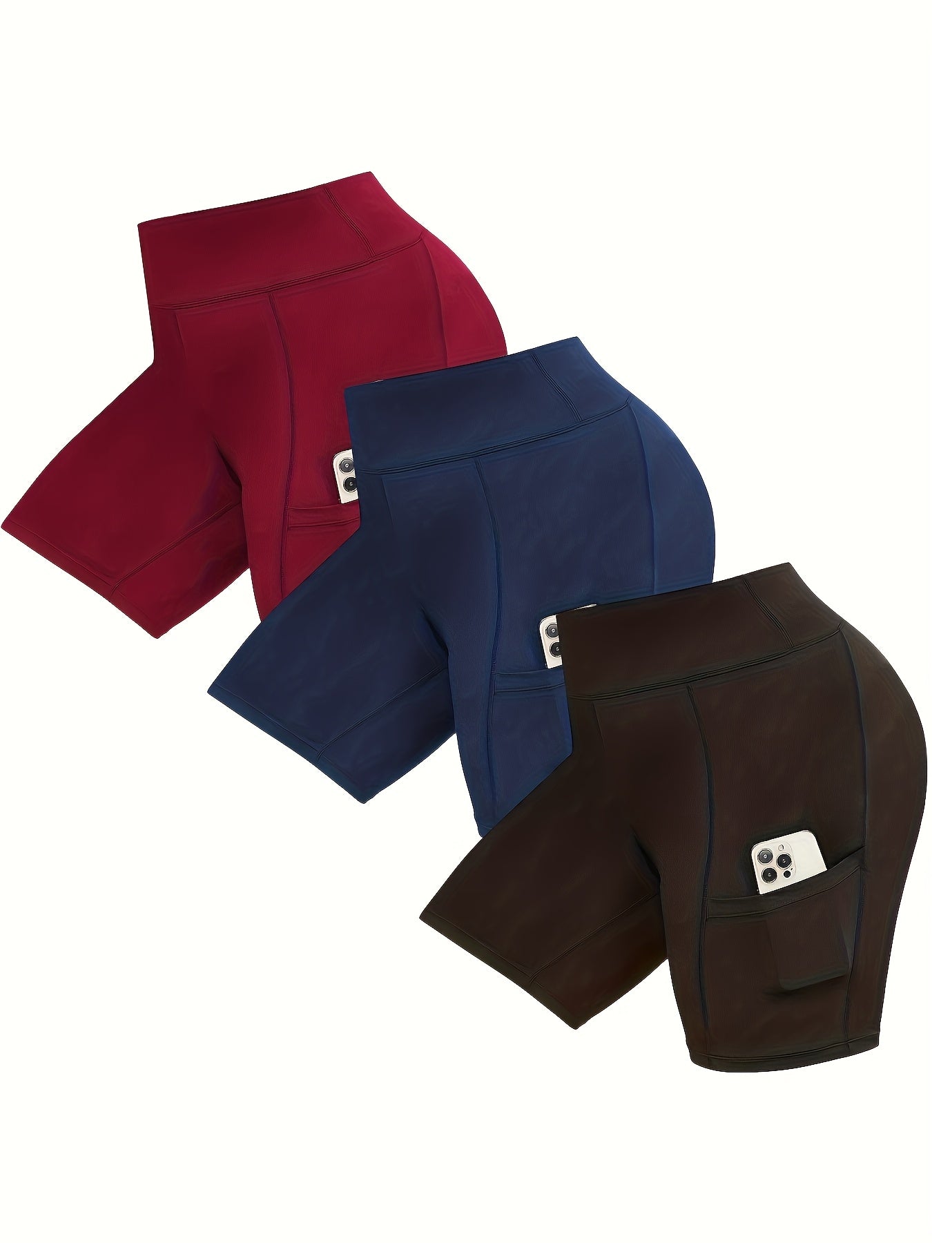 Брюки для женщин больших размеров безшовные с высокой талией и карманами