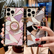 iPhone Case TPU Reinforced Corners Ring Holder Stand Compatible with 11-15 Models