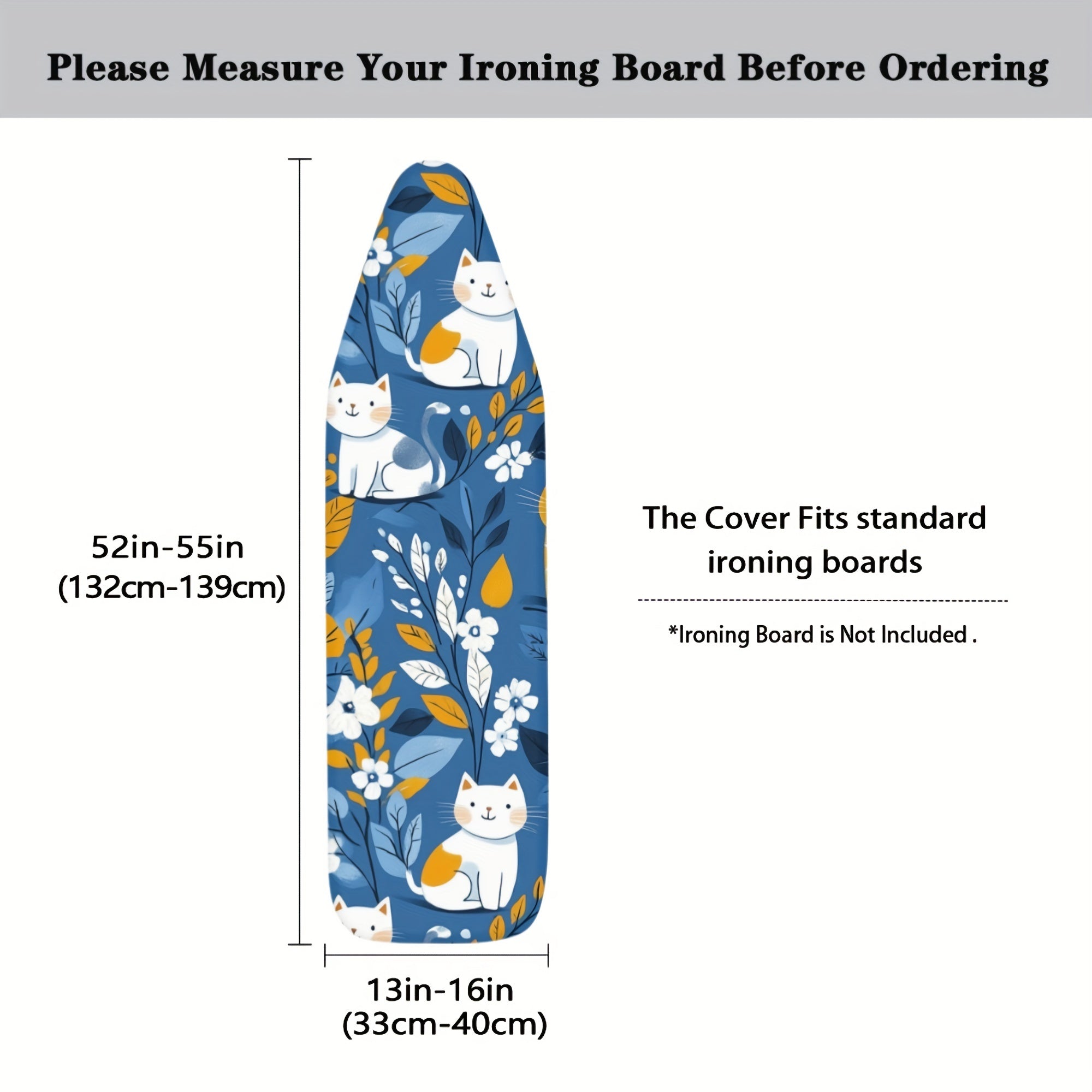 Chic Oq Mushuk Gul Temir Taxtasi Qopqog'i Elastik Qirra Bilan - Oson O'rnatish, Uslubiy Uy Bezash Uchun Changdan Himoya
