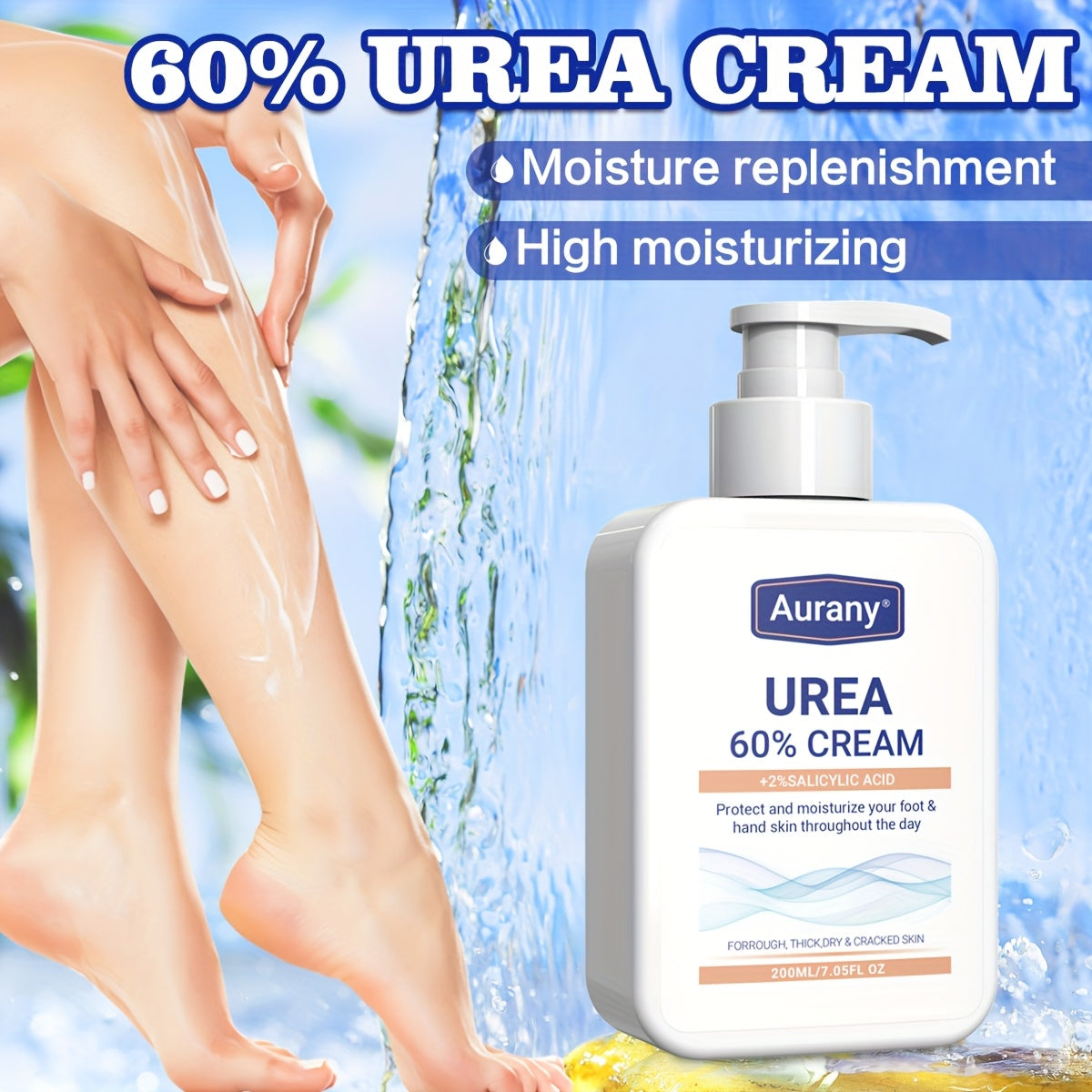 Urea 60% Salicylic Acid Moisturizing Cream for Dry Skin on Feet Knees Elbows 200ml