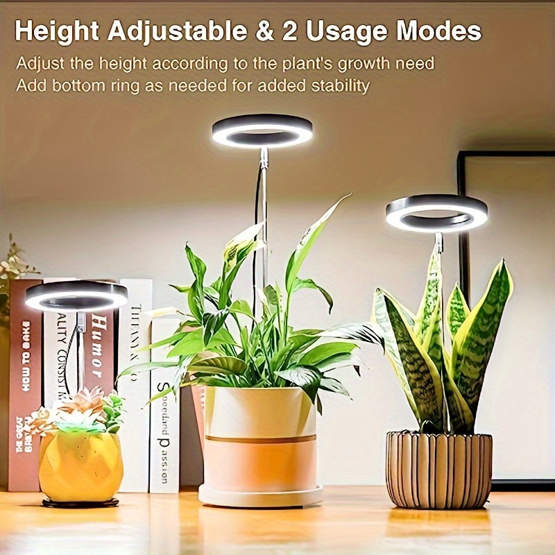 Adjustable Full Spectrum LED Plant Grow Light with Timer and USB Power for Indoor Plants