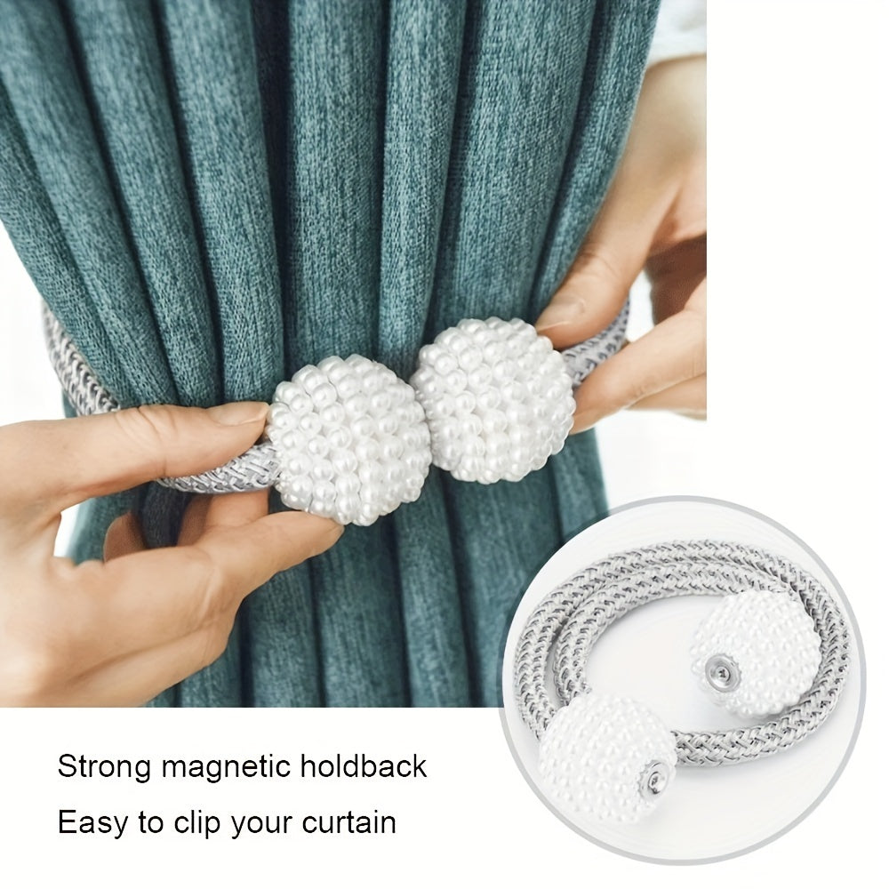 Set of 2 Magnetic Curtain Tiebacks 42cm Decorative Rope Holdbacks for Drapes