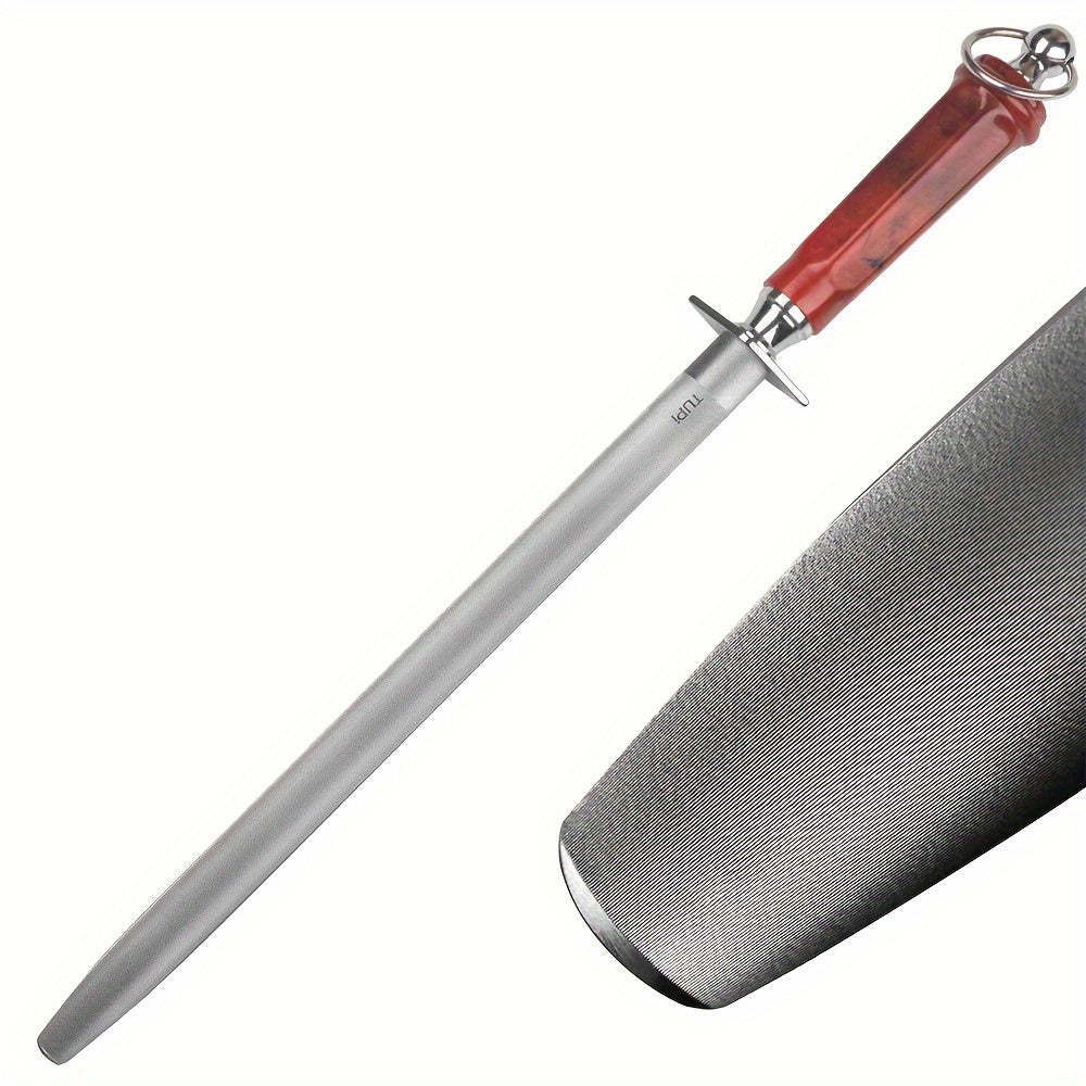 12-Inch Kitchen Knife Sharpener Handheld Ultra-Fine Grit Metal Sharpening Rod for Home and Restaurant