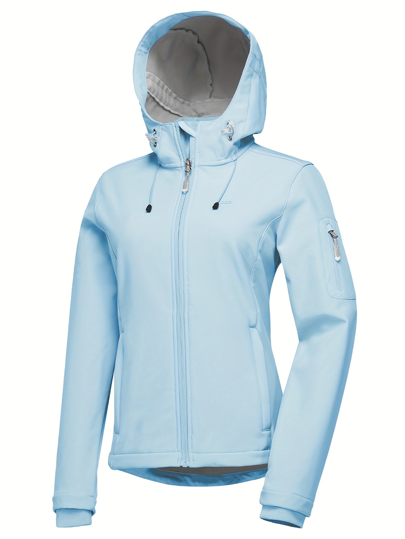 Women's Softshell Windproof Hooded Jacket Fleece Lined Warm Lightweight Outdoor