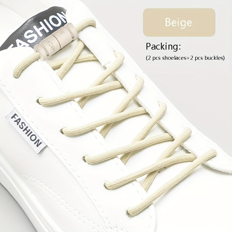 Unisex Elastic Shoe Laces with Buckles for Sports & Casual Shoes