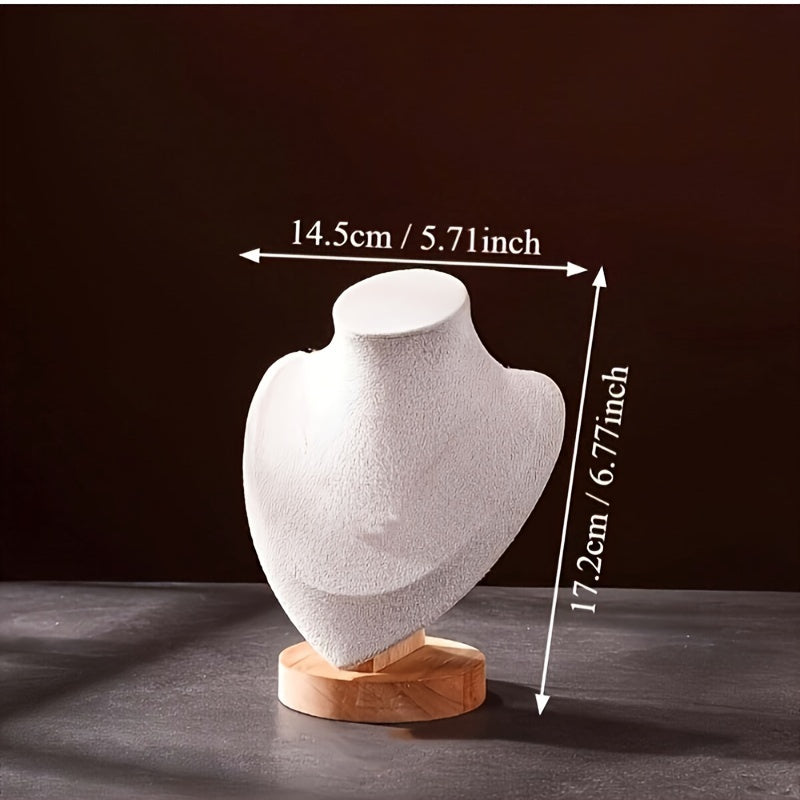 Wooden Jewelry Stand Mannequin for Necklaces Dresser or Retail Display