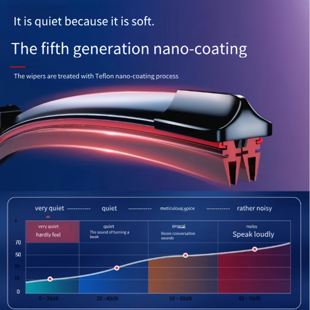 Limpiaparabrisas de coche premium con gancho en forma de U, 4 tiras de goma, silencioso y duradero