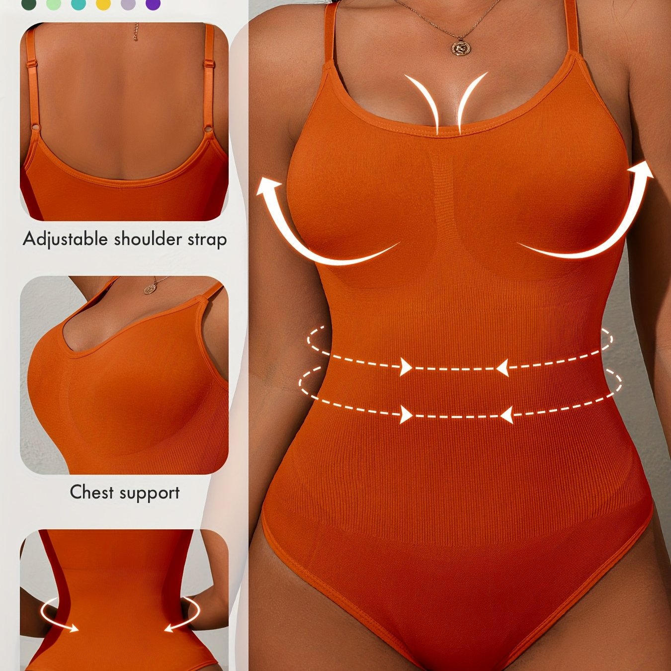 Body moldeador femenino con soporte alto, control de abdomen, levantamiento de glúteos, punto acanalado, nylon ligero con elastano