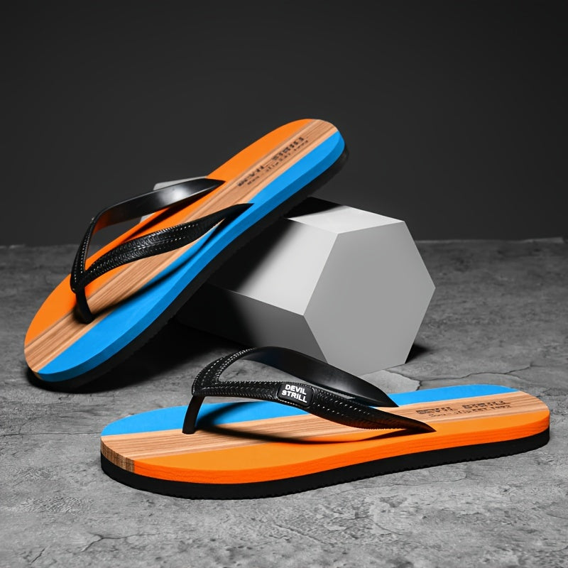 Men's Casual Outdoor Slippers with Rubber Sole Anti-Slip Odorless Sweat-Absorbing EVA Beach Shoes