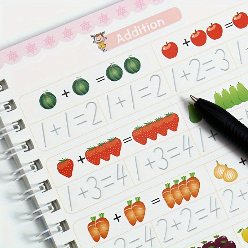 Educational Workbook Set for Young Learners Enchanted Writing Notebooks with Pen and Refills