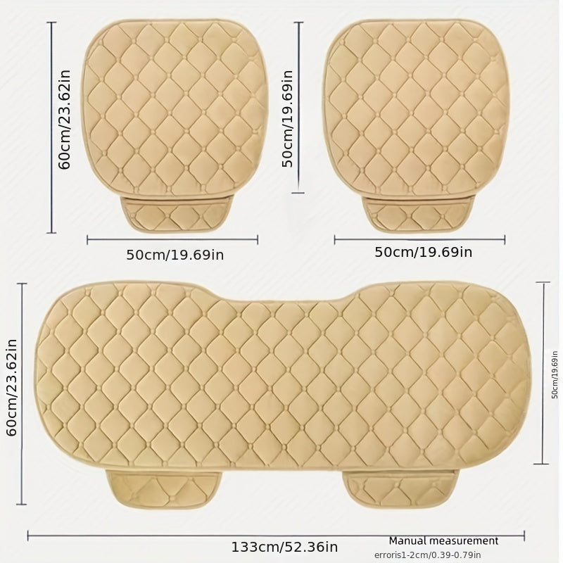 Universal Car Seat Cushions Set Short Plush Non-slip Autumn Winter