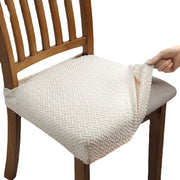 Stretchable Solid Color Chair Cushion Cover Elastic Fit for Dining Chairs Machine Washable Polyester