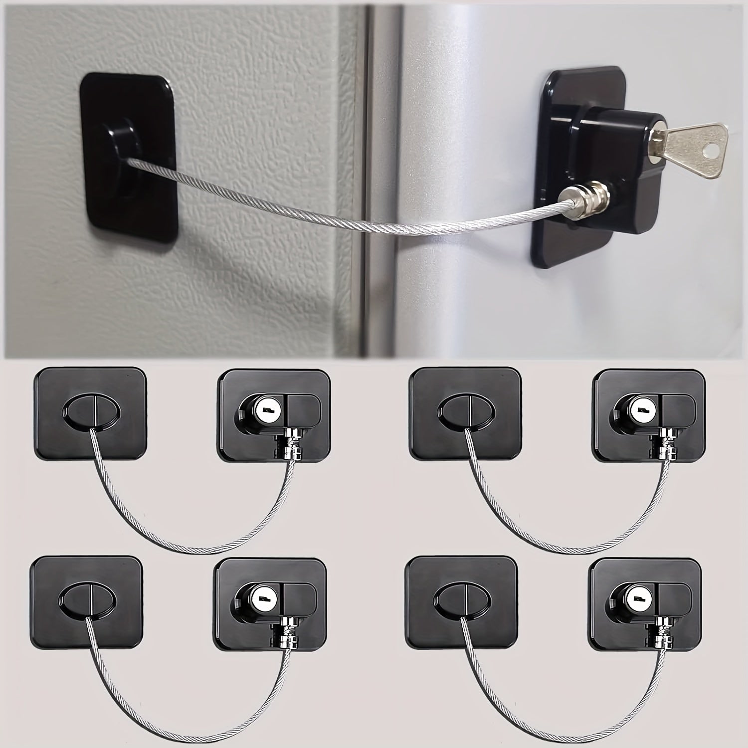 Cerraduras para armarios para frigorífico, cajón, horno, inodoro, seguridad con llaves y adhesivo