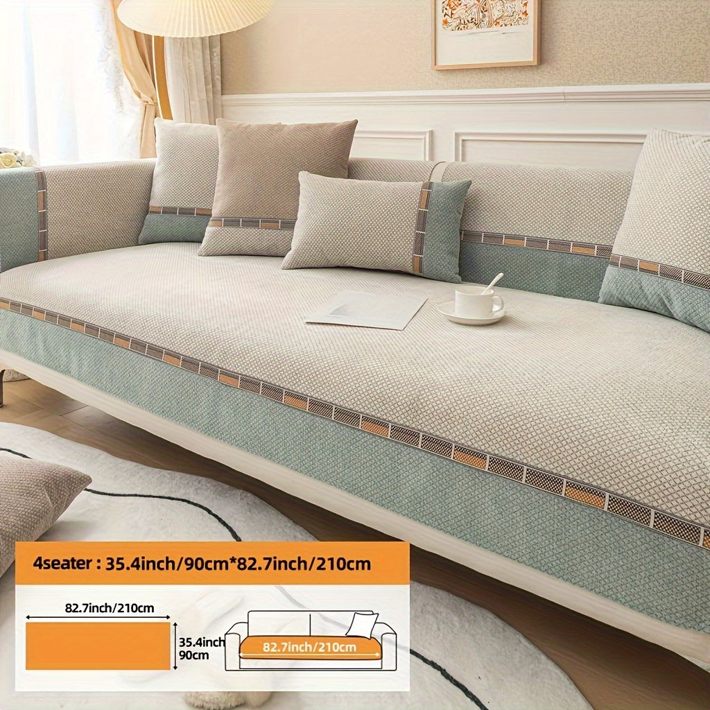 Bohemian Diamond Chenille Sofa Cover Pet-Friendly Non-Slip Protector for Home Decor