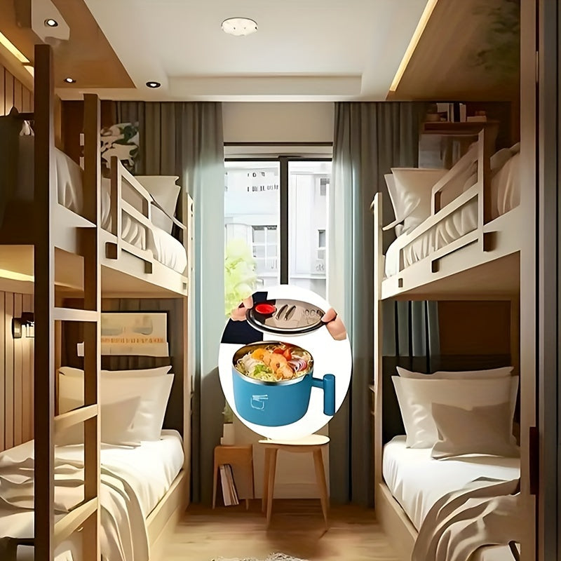 Stainless Steel Noodle Bowl with Lid, Durable, Portable for Dorms and Office