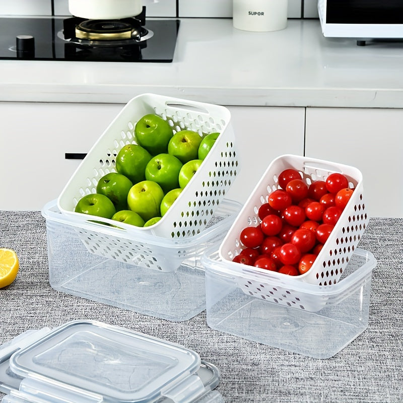 9 Large Leakproof Fridge Storage Containers with Removable Colanders