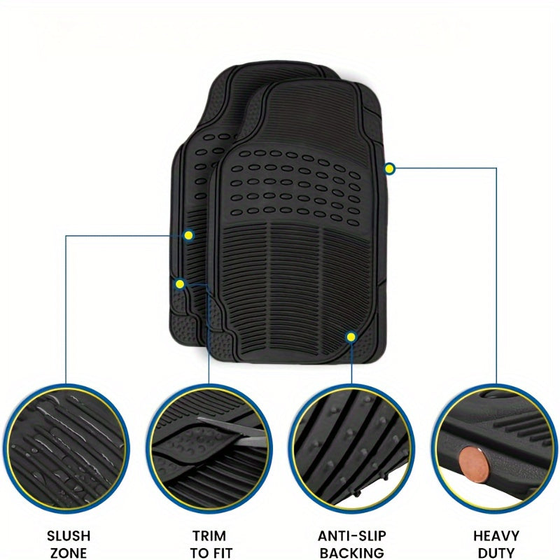 All-Weather Car Floor Mats PVC Non-slip Easy to Clean Universal Sedan SUV
