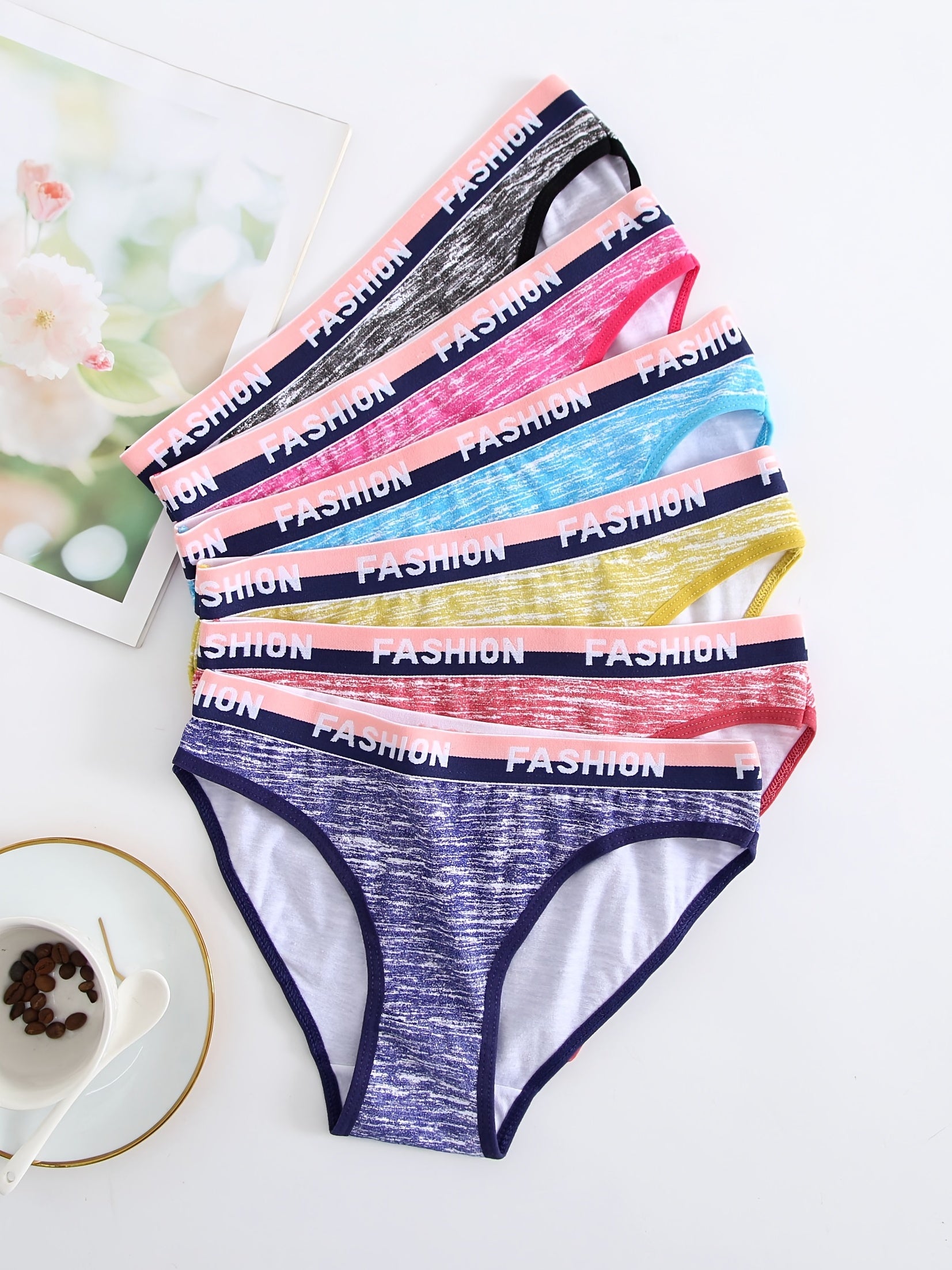 Women's Bikini Panties Low-Rise Breathable Gradient Colors 95% Blend Material