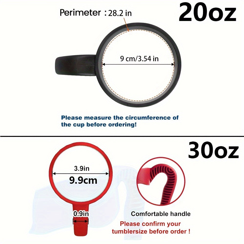 Tumbler Handle for 20oz 30oz Mugs Anti-slip Grip BPA-Free Travel Cup Holder