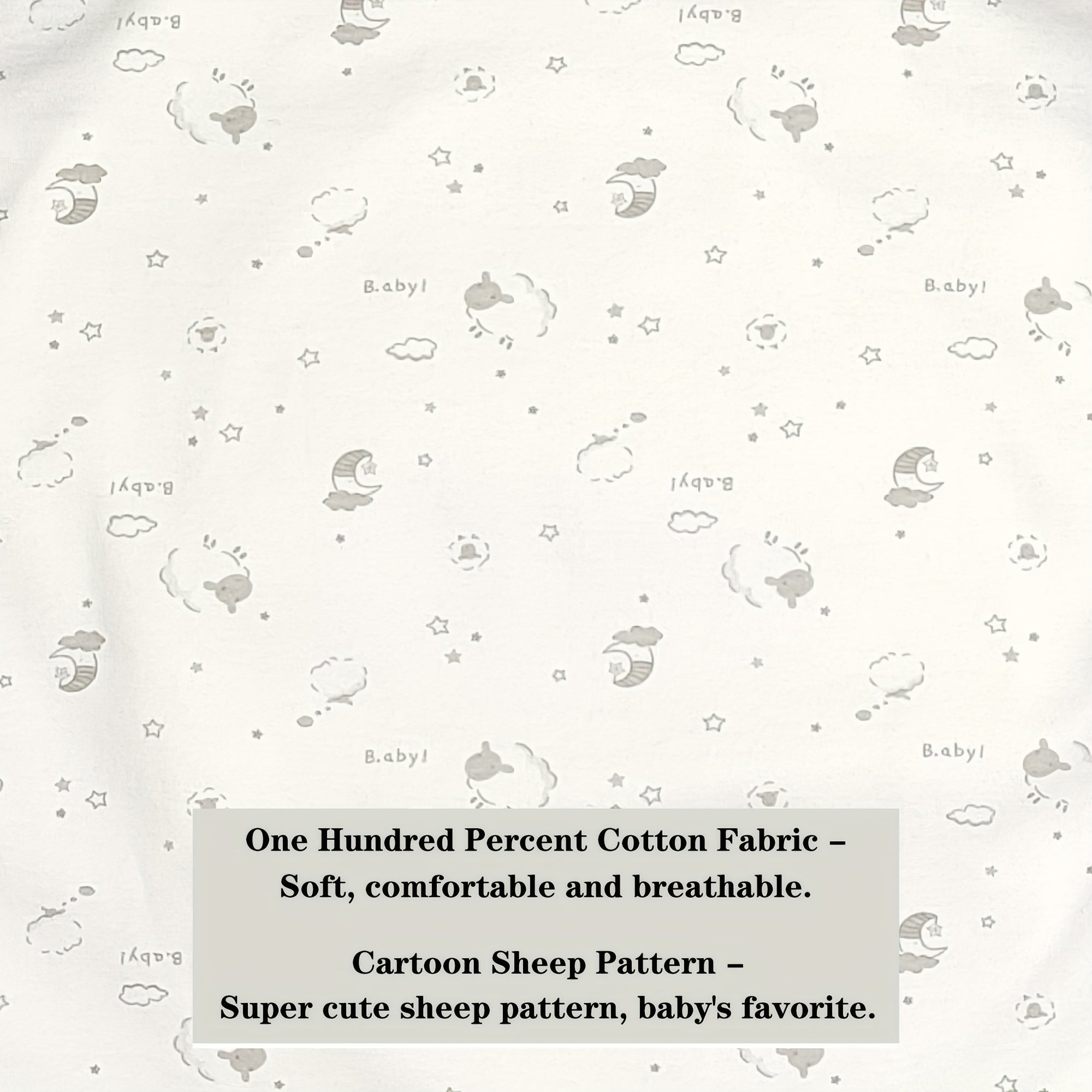 Baby Swaddle Blanket Cotton Animal Pattern Zipper Closure for Infants 6-12 Months