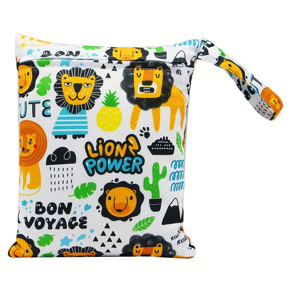 Cartoon Waterproof Polyester Wet Bag for Beach Swimming Makeup Toiletries Mixed Color