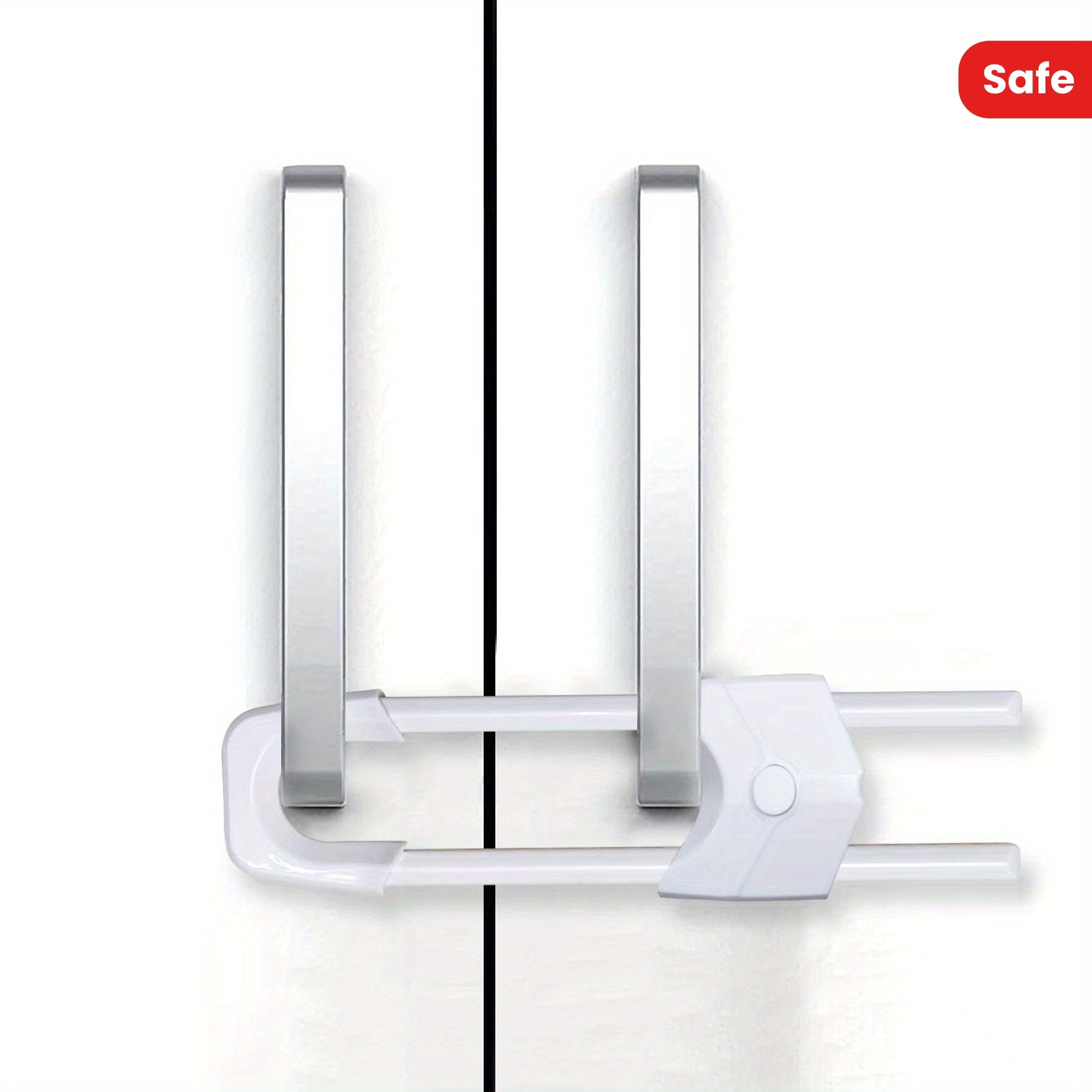 2 Pack U-Shaped Cabinet Locks for Wardrobes Drawers and Appliances