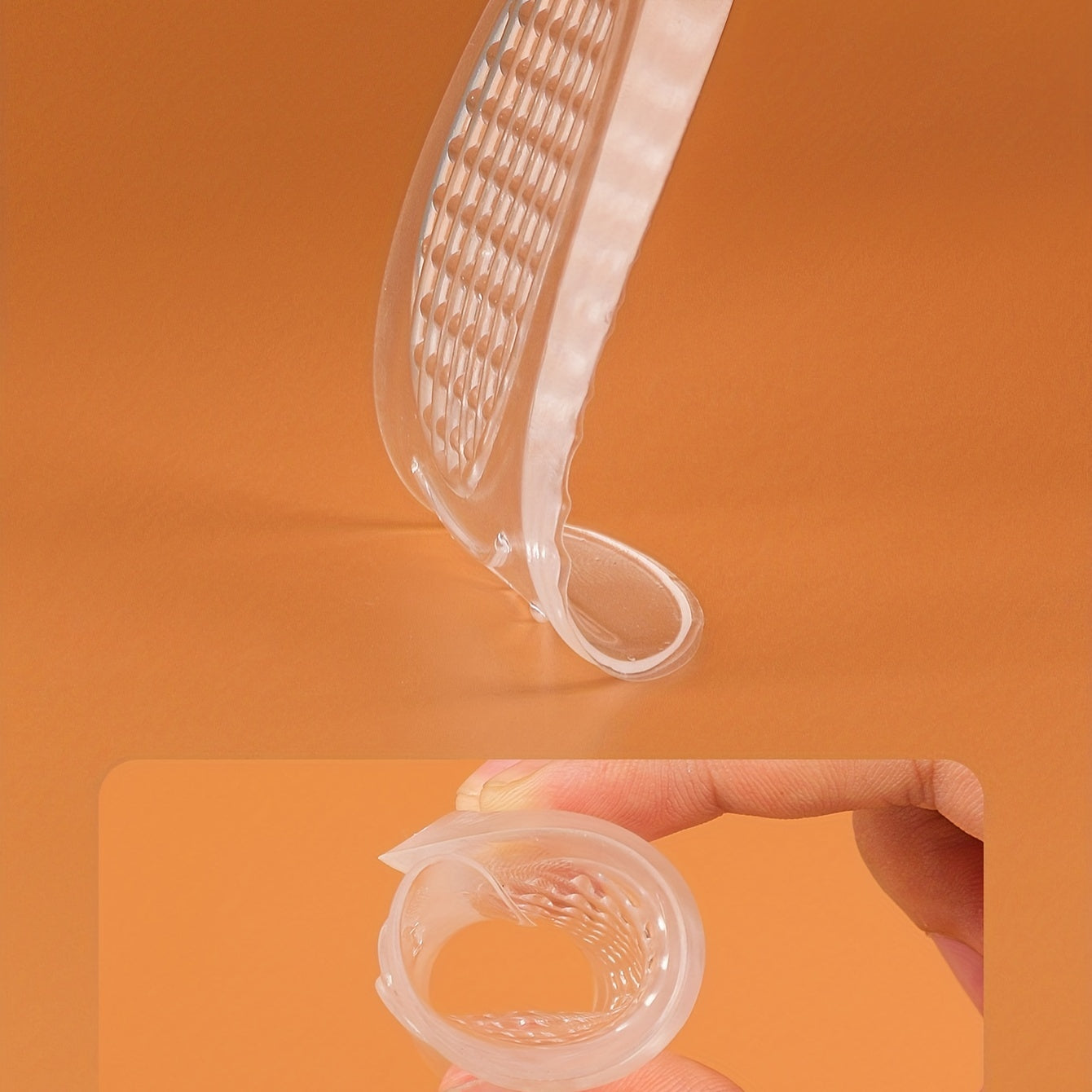 Unisex Transparent Insoles Shoe Inserts 1cm Heel Lift Pads