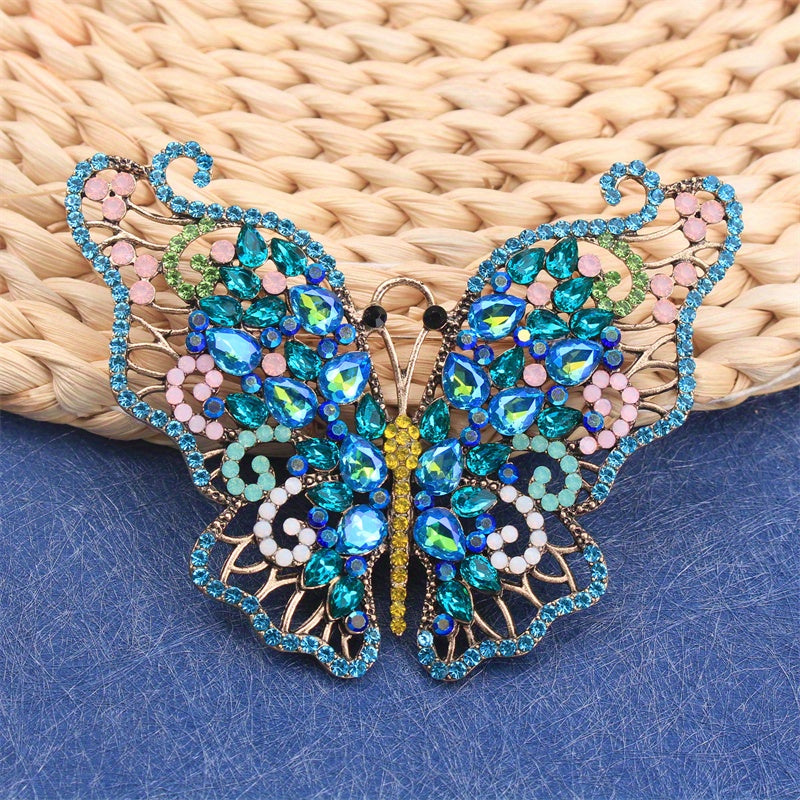 Butterfly Brooch Rhinestones Elegant Jewelry for Clothing Bags Hats