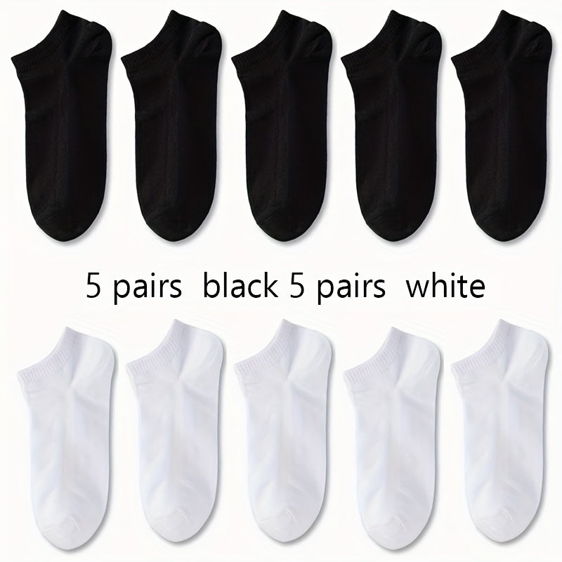 Unisex Solid Color Short Socks 20 Pairs Breathable Comfortable All Seasons