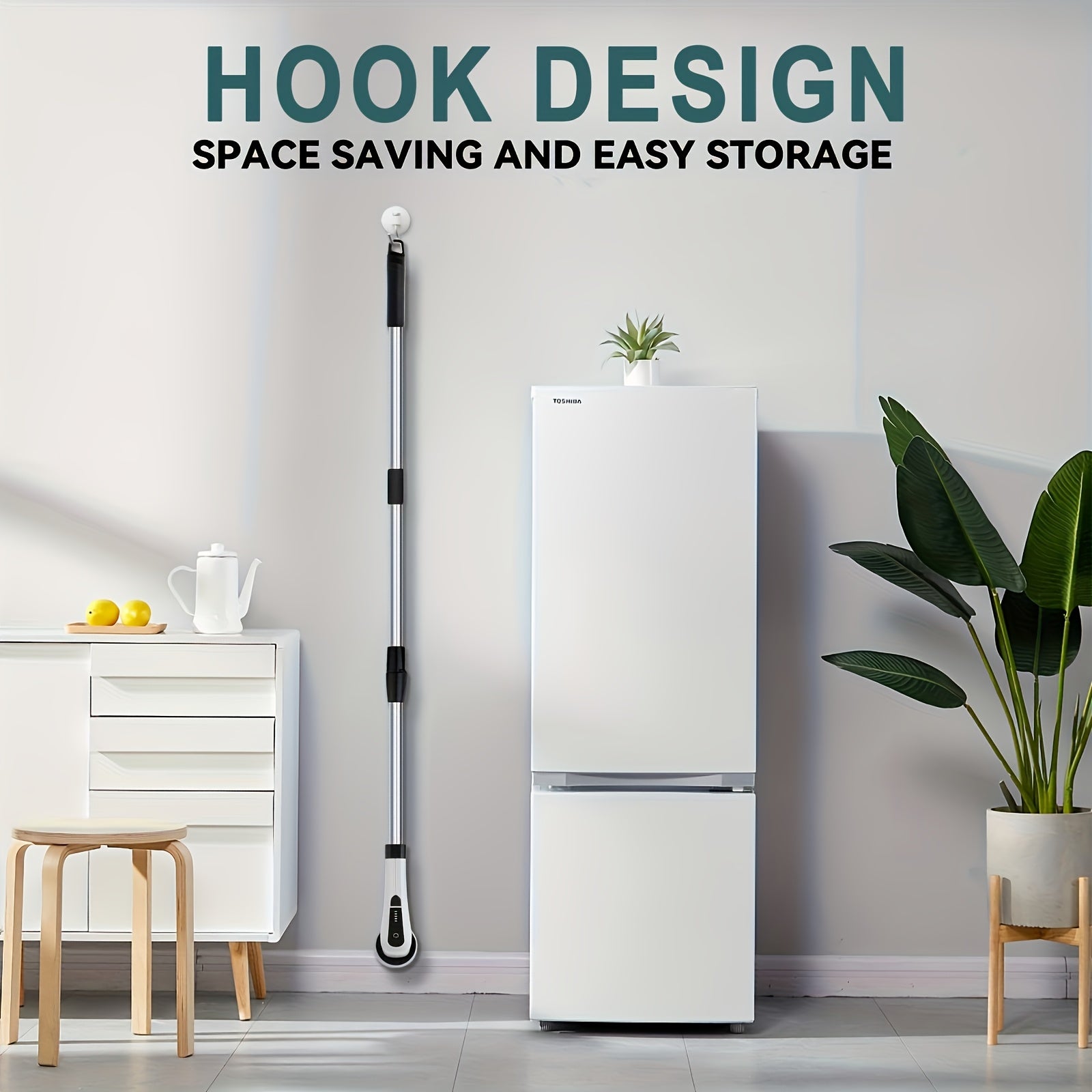 9-in-1 Electric Rotary Cleaning Brush with Extendable Stainless Steel Handle and Interchangeable Heads