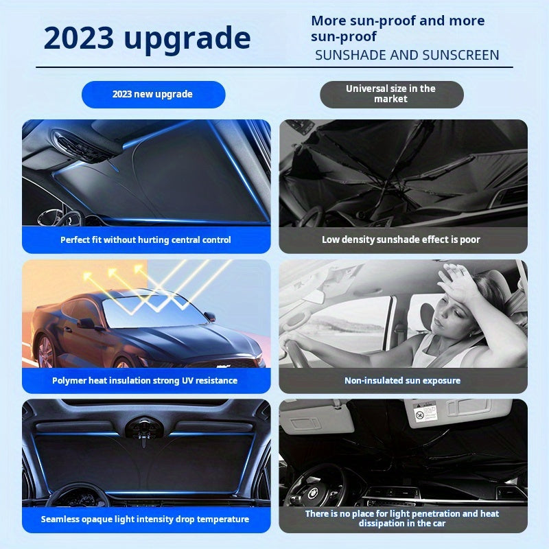 2024 Car Sunshade Roll-Up Thermal Insulation Alloy Universal