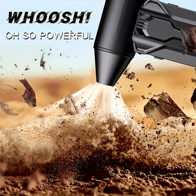 Mini USB Rechargeable Turbo Jet Fan for Computers Keyboards Cars Outdoor Black LED Display