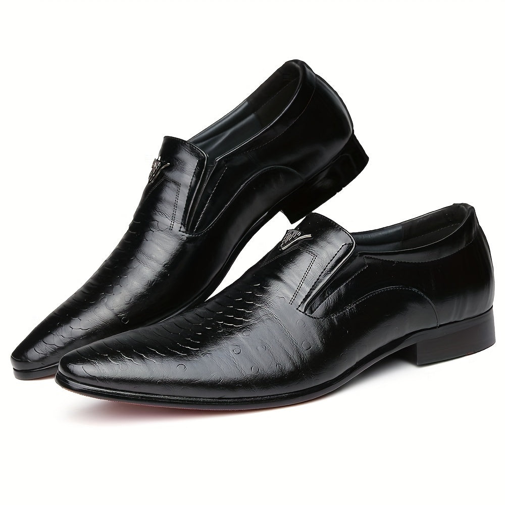 Men's PU Pointed-Toe Loafers Slip-On Formal Shoes for Office Spring Summer Autumn