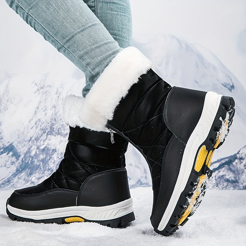 Women's Mid-Calf Winter Boots With Warmth Insulation Plush Lining
