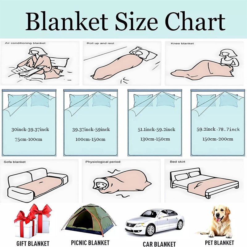 Christmas Themed Knitted Polyester Flannel Blanket with Stars Gingerbread Men and Trees