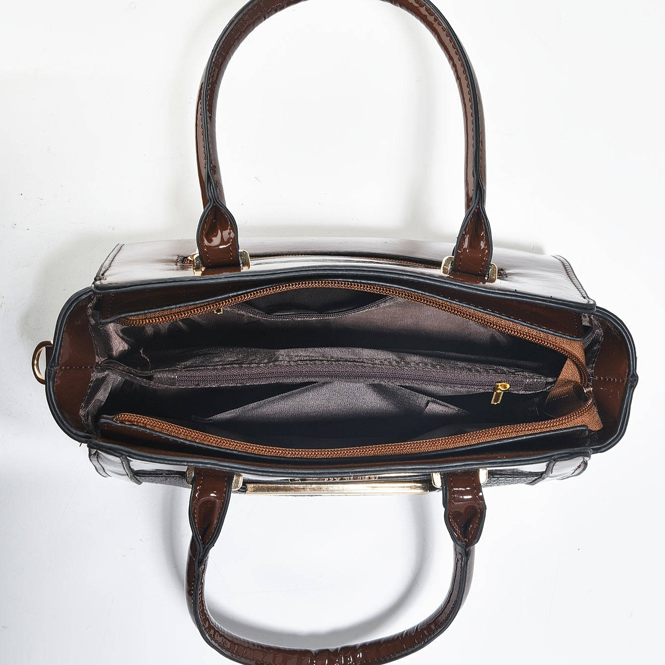 Набор из 2 модных женских сумок с большой вместимостью, однотонная сумка-тоут, застежка на молнии, подкладка из полиэстера, окрашенные края. Универсальны для повседневного использования и поездок на работу. Доступны в красном и черном цветах.