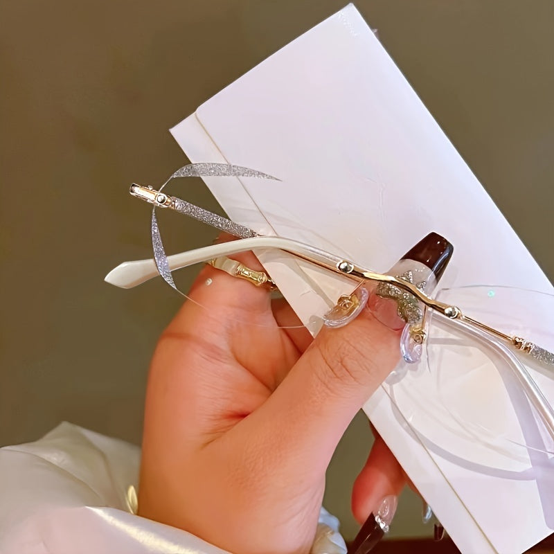 Очки для чтения без ободка с блестками для женщин +1.0 до +4.0 диоптрий