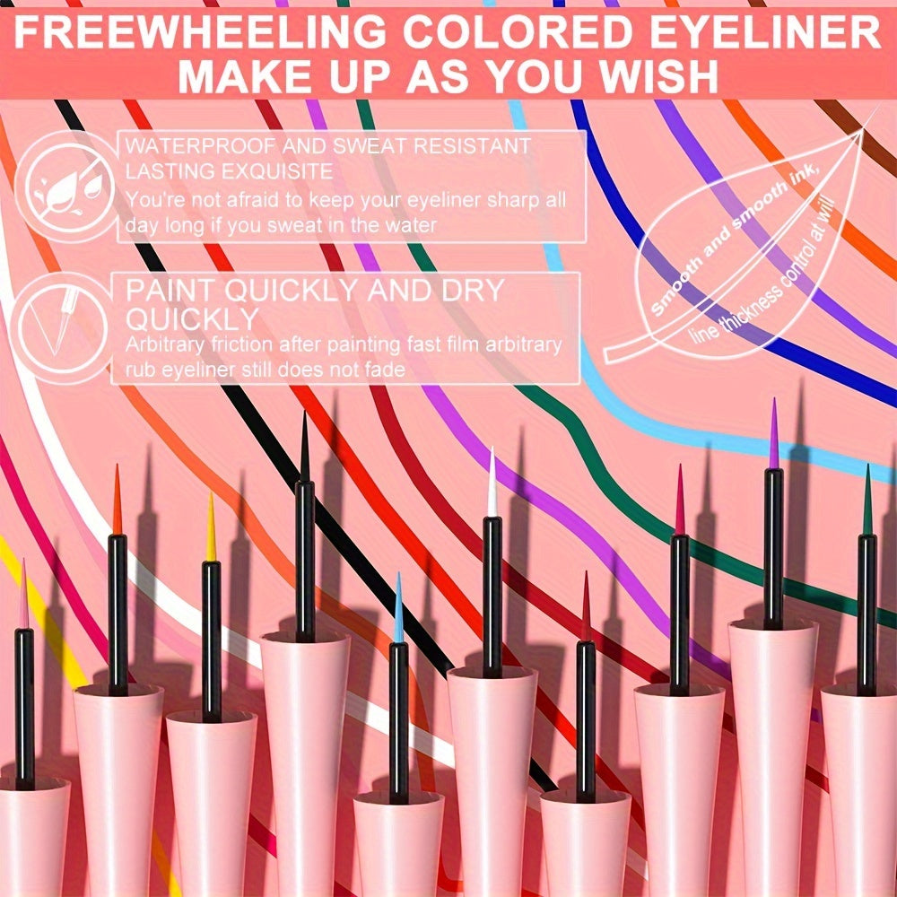 Women Matte Waterproof Liquid Eyeliner 18 Colors Easy to Apply Quick Drying