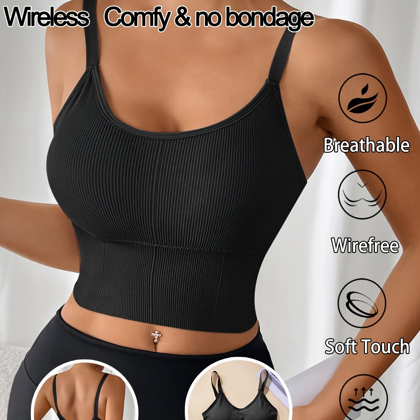 Women's Sports Bra Vest Large Solid Color Backless Yoga Running